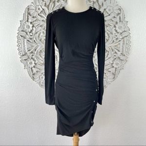 {Veronica Beard} Ira Stretch Knit Asymmetric Ruched Dress, Size 4